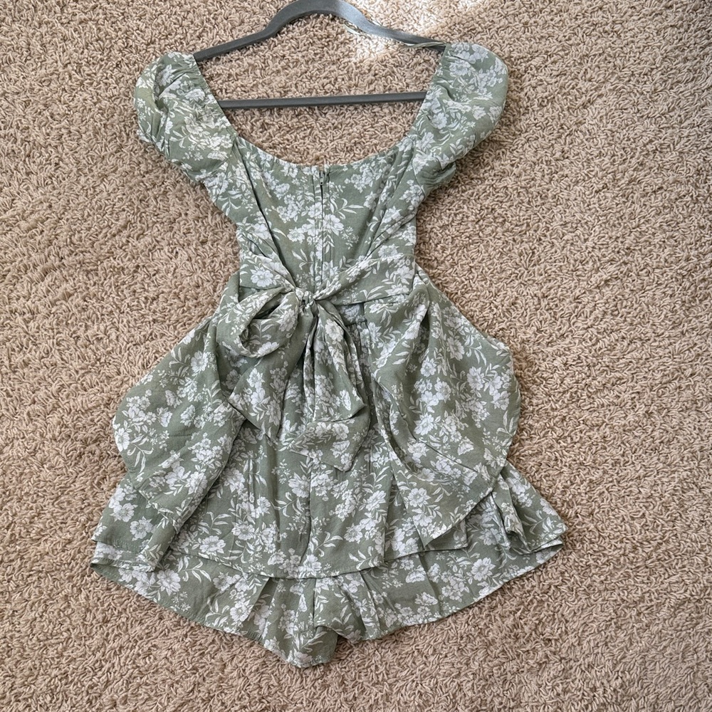 Green romper dress - Picture 3 of 5